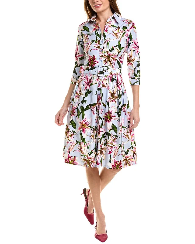 Simple Shirt Dress-Samantha Sung Audrey 1 3/4-Sleeve Shirtdress
