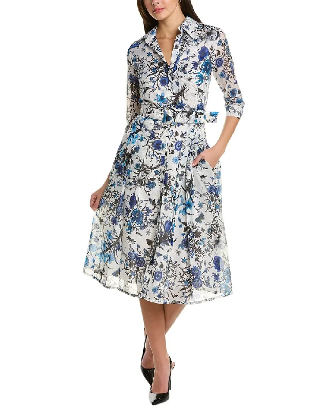 Women's Belted Check Shirt Dress-Samantha Sung Audrey 3 Shirtdress