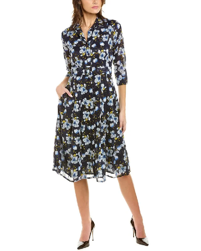 Women's Comfortable Plaid Shirt Dress-Samantha Sung Patricia Wool & Silk-Blend Shirtdress Women's Comfortable Plaid Shirt Dress-Samantha Sung Patricia Wool & Silk-Blend Shirtdress