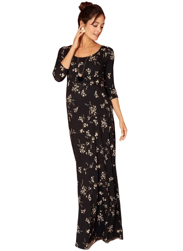 Maternity Dresses for Photoshoots -Samantha Maternity Maxi Dress - Night Blossom