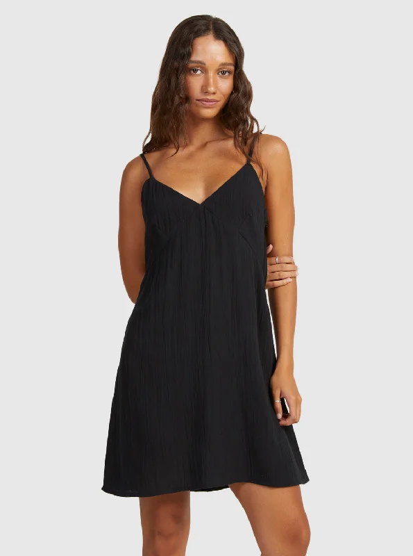 Simple Silk Slip Dress -Satin Pink Slip Dress for Wedding -Santorini Slip Dress II Dress - Anthracite