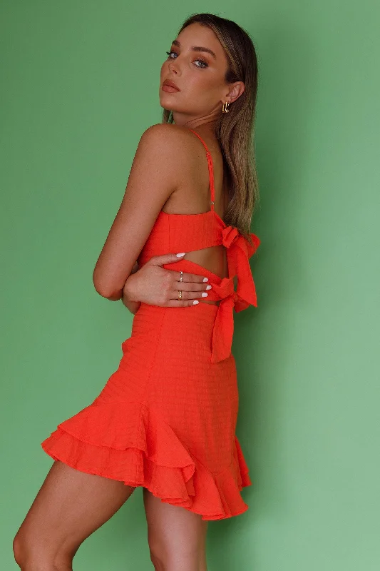 Structured Party Dress for Chic Appeal -Sarah Kay Double Bow Party Dress Orange