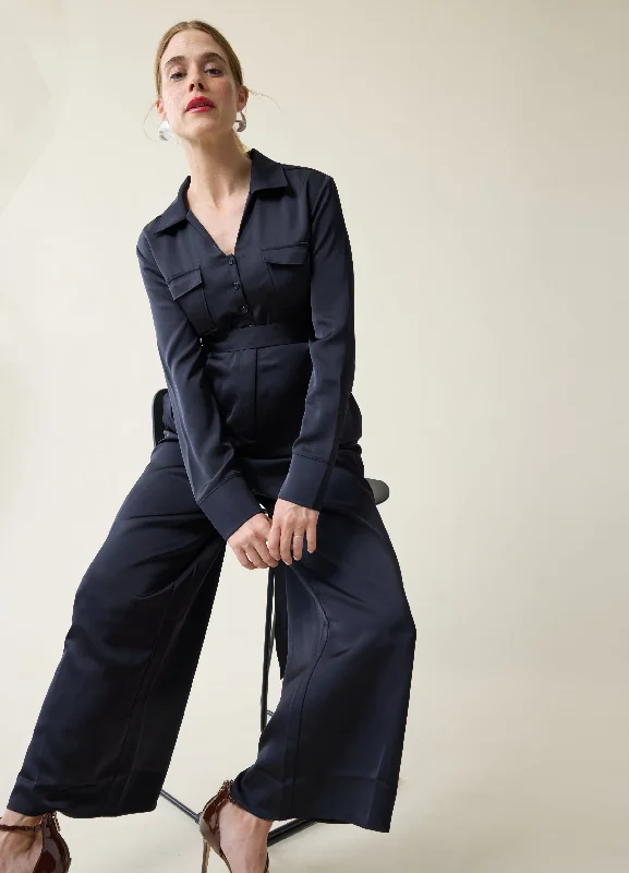 Maternity Dresses with Boat Neckline -The Up-All-Night Black Maternity Jumpsuit