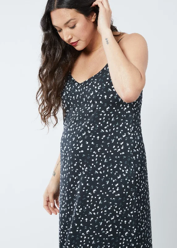 Slip Dress with Front Bow -Women's Slip Dress with Silk Finish -Satin Slip Maternity Dress