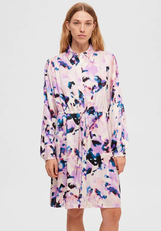 Party Ready Shirt Dress-Selected Femme Thea Mini Shirt Dress, Moonlite Mauve