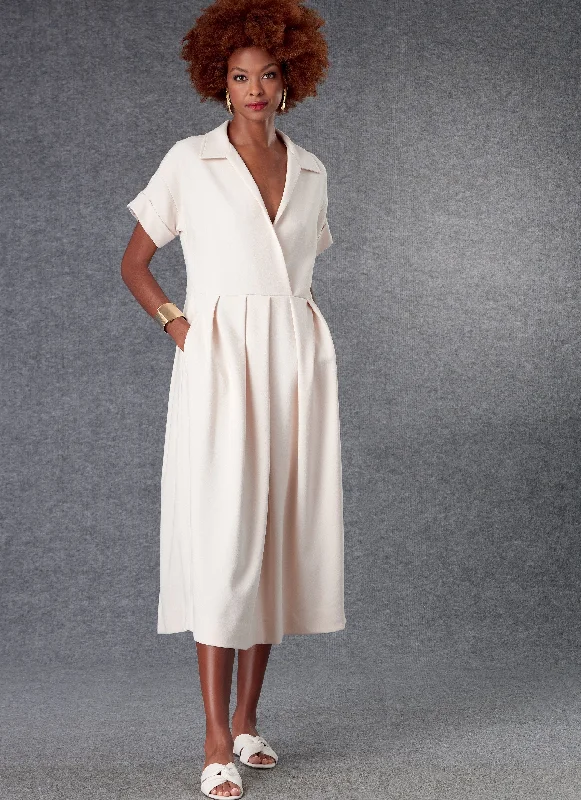 Women's Floral Shirt Dress with Sleeves-Vogue 1777 Shirt Dress Sewing Pattern