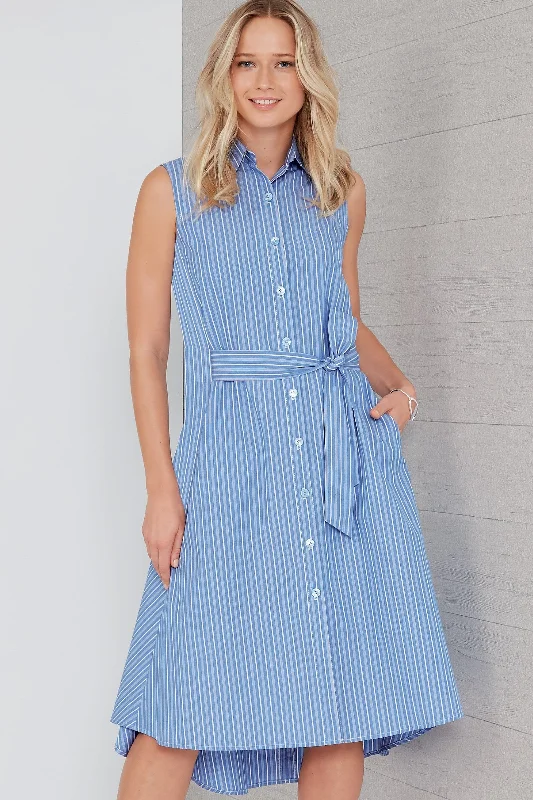 Plaid Checkered Shirt Dress-New Look Sewing Pattern 6654 Shirt Dress With Flared Back