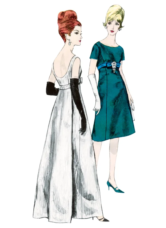 Beaded Strap Party Dress for Evening Glam -Vogue Sewing Pattern 1965 Misses' One Piece Evening Dress