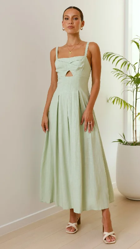Women's Ethnic Style Maxi Dress-Shaylee Maxi Dress - Sage