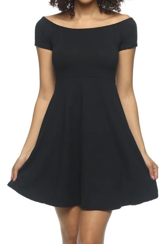 Doll Dress with Pleated Skirt Detail -Short Sleeve Babydoll Dress