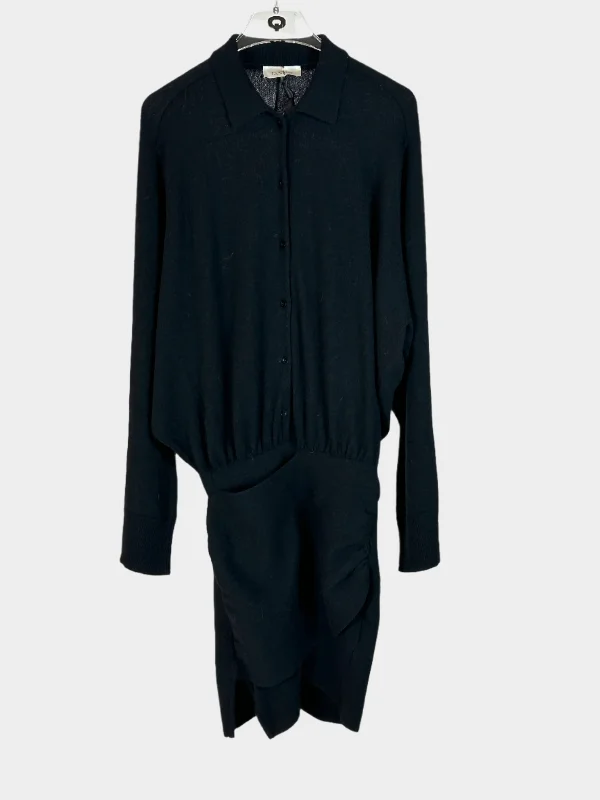 Pockets Shirt Dress-Short Dress