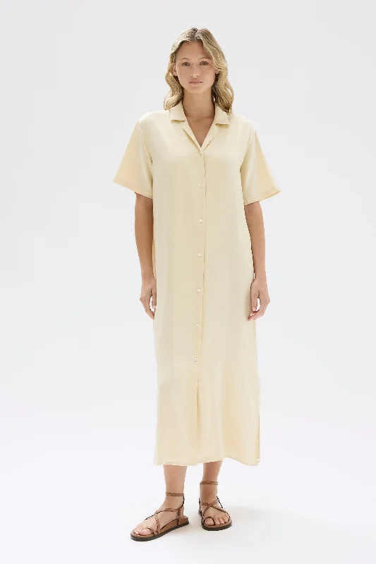 Casual Everyday Shirt Dress-Silk Resort Shirt Dress