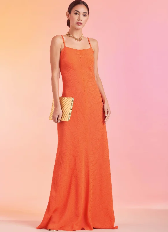 Trendy Slip Dress with Side Slit -Silk Satin Slip Dress for Evening Events -Simplicity 9745 sewing pattern Misses' Slip Dress in Three Lengths