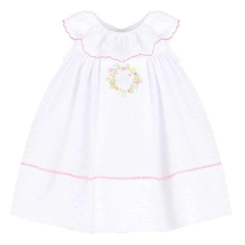 White Lace Party Dress for Elegant Vibe -Lawn Party Ruffle Dress