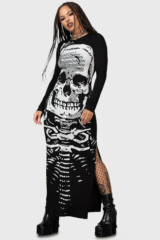 Women's Long-sleeve Maxi Dress-Spine Chilling Maxi Dress