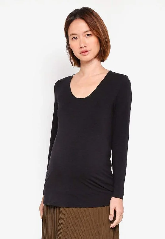 Women's V-neck Blouse -Vera V-Neck Nursing Nursing Top Black