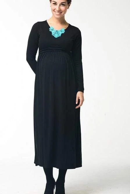 Women's Simple Maxi Dress-Mara Maxi Dress Black