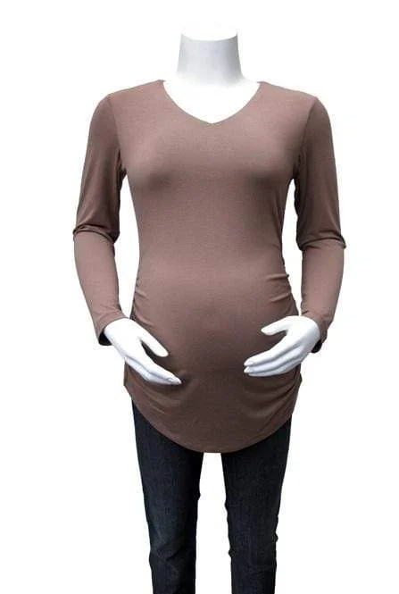 Stylish Women's Long Sleeve T-shirt -Knit Long Sleeve V-Neck Wilma Bamboo Tee