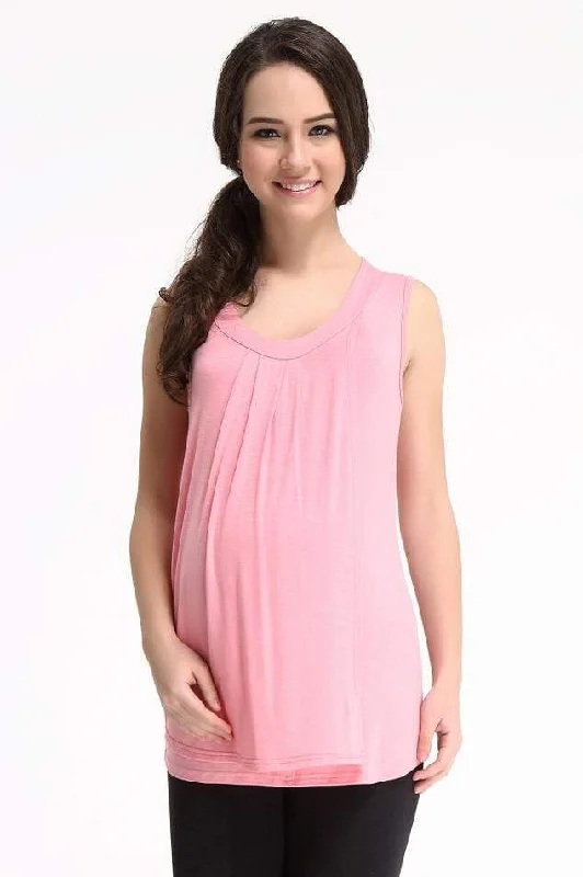Women's Sleeveless Blouse -Ada Drape Tunic Nursing Top Strawberry