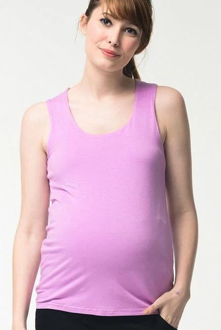 Maternity Dresses for Hot Summer Days -Patty Bamboo Cotton Tank Maternity Top Violet Maternity Dresses for Hot Summer Days -Patty Bamboo Cotton Tank Maternity Top Violet