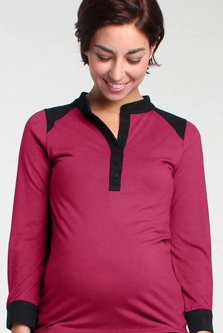 Women's Basic Top -Lily Nursing Top Purple