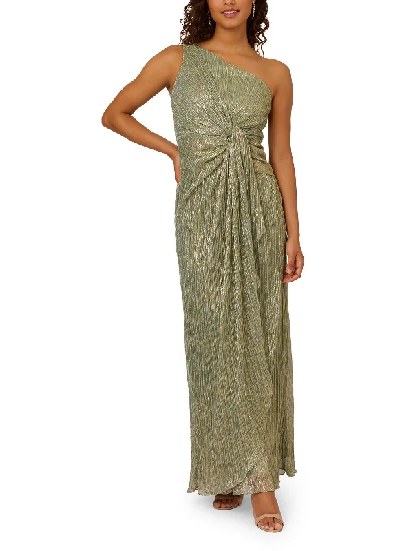 Lacy Party Dress for Soft, Feminine Style -Stardust Womens Metallic Long Evening Dress