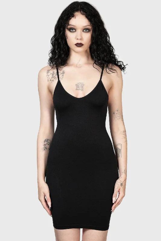 Slip Dress with Adjustable Waist -Elegant Slip Dress with Ruffles -Sultrate Slip Dress