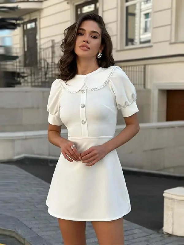 Doll Dress with Transparent Skirt -Suzie Doll Collar Statement Dress