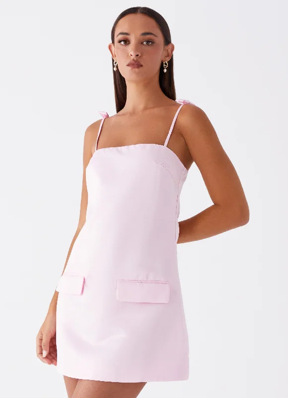 Women's Fitted Mini Dress-Sweet Sunday Mini Dress - Pink