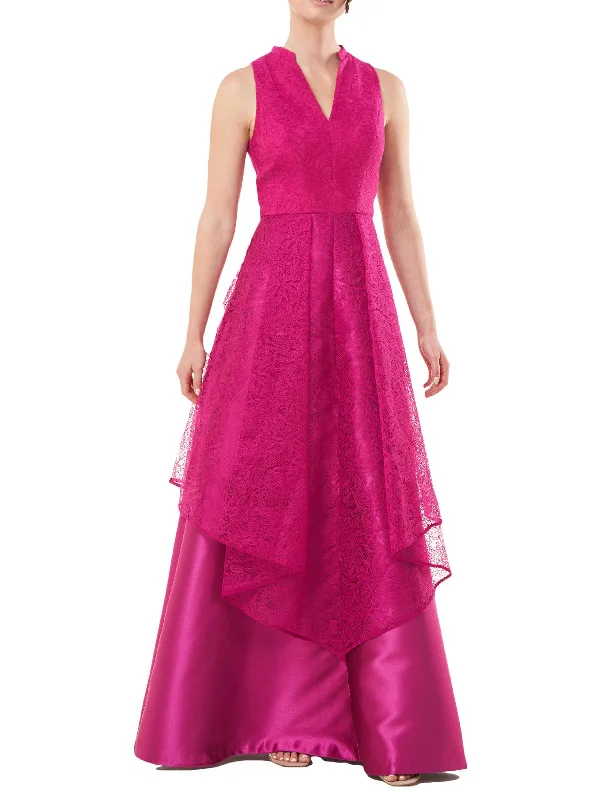 Luxury Silk Party Dress for Gala Night -Tamara Womens Lace Long Evening Dress