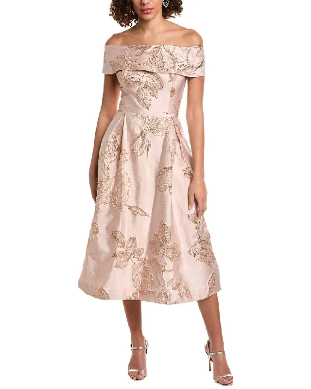 Silk Wrap Dress for Evening Glam -Teri Jon by Rickie Freeman Jacquard Cocktail Dress Silk Wrap Dress for Evening Glam -Teri Jon by Rickie Freeman Jacquard Cocktail Dress