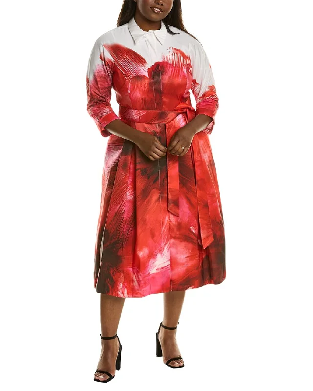 Summer Casual Shirt Dress-Teri Jon by Rickie Freeman Shirtdress
