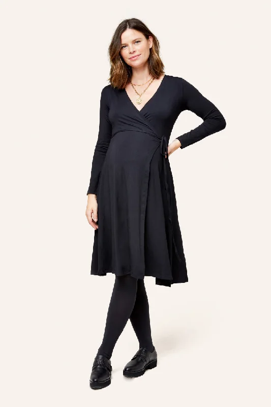 Simple Wrap Dress for Cozy Look -Wrap Dress with Thick Waistband -Tessa Maternity + Nursing Wrap Dress Simple Wrap Dress for Cozy Look -Wrap Dress with Thick Waistband -Tessa Maternity + Nursing Wrap Dress