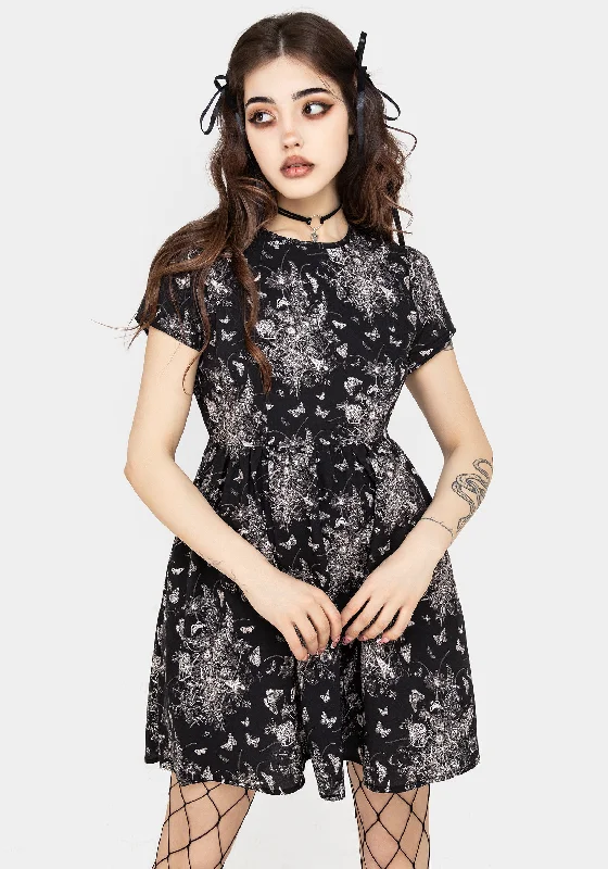 Women's Long Sleeve A-line Mini Dress-Thalia Mini Skater Dress