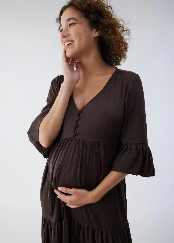 Maternity Dresses with Bell Sleeves -Flutter Maternity Dress
