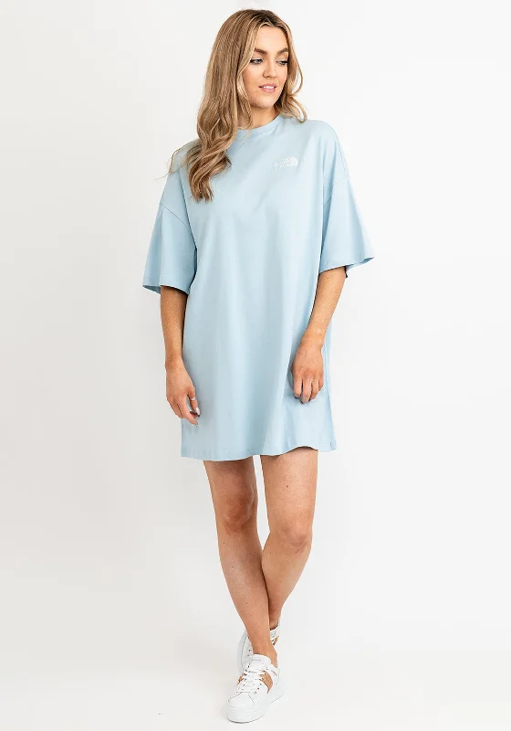 Loose Shirt Dress-The North Face Short Sleeve T-Shirt Dress, Beta Blue