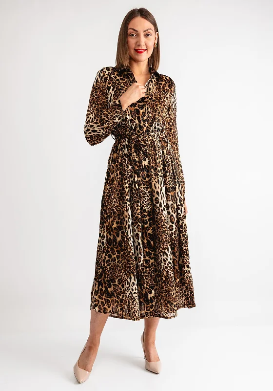 Comfortable Plaid Shirt Dress-Serafina Collection Leopard Print Maxi Shirt Dress, Brown Comfortable Plaid Shirt Dress-Serafina Collection Leopard Print Maxi Shirt Dress, Brown