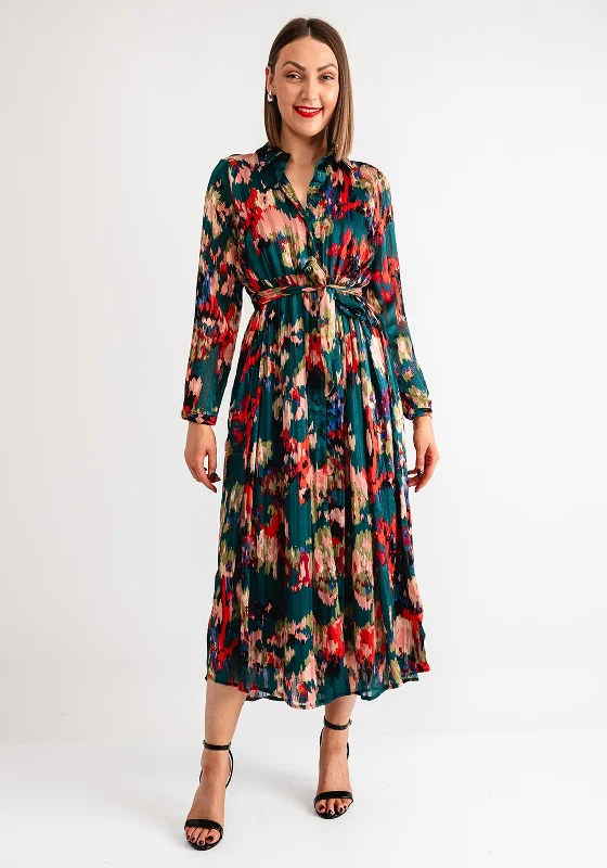 Printed Summer Shirt Dress-Serafina Collection Printed Maxi Shirt Dress, Green Multi Printed Summer Shirt Dress-Serafina Collection Printed Maxi Shirt Dress, Green Multi