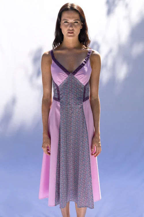 Elegant Satin Slip Dress with Full Skirt -Women's Silk Slip Dress -Trend Patterns TPC19 Slip Dress and Top