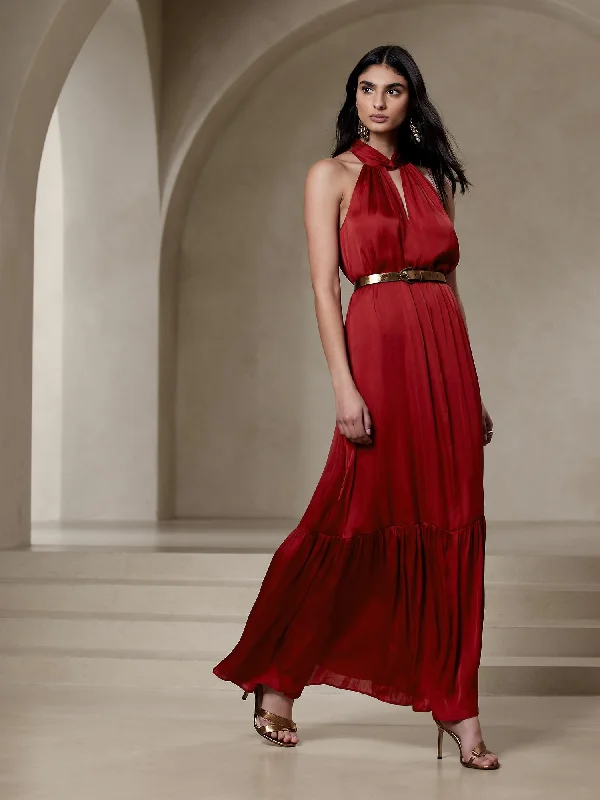 Women's Elegant Maxi Dress-Turner Twisted Maxi Dress