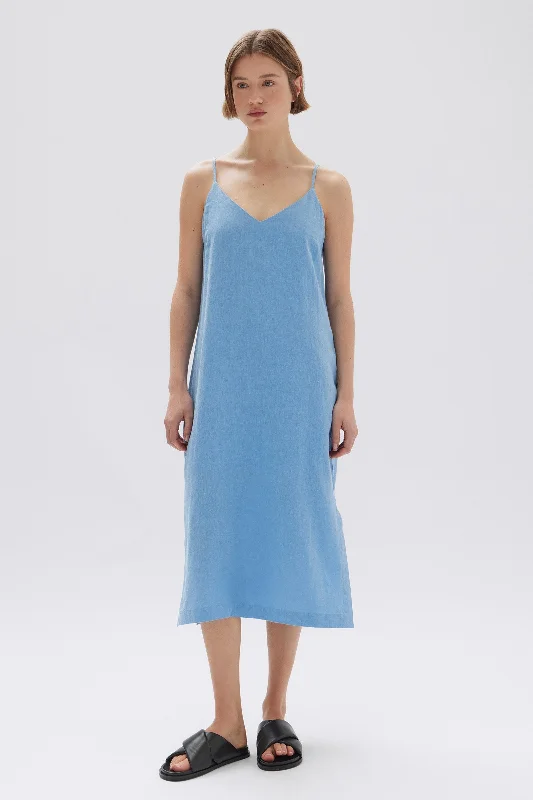 Satin Slip Dress with Soft Fabric -Black Slip Dress for Evening Party -Vallory Linen Slip Dress