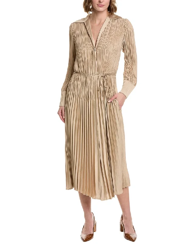 Black A-line Shirt Dress-Vince Pintuck Shirtdress