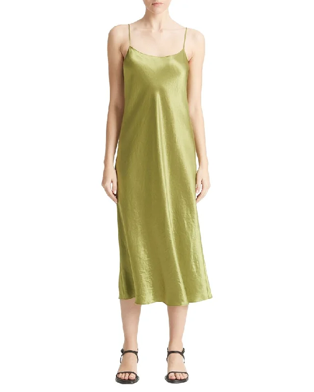Slip Dress with Sweetheart Neckline -Off-shoulder Satin Slip Dress for Special Occasion -Vince Slip Dress