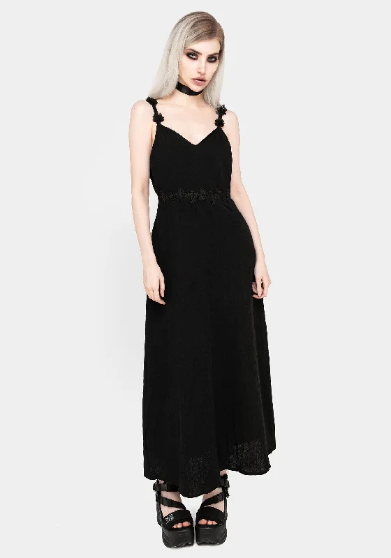 Women's Bodycon Maxi Dress-Vine V-Neck Maxi Dress
