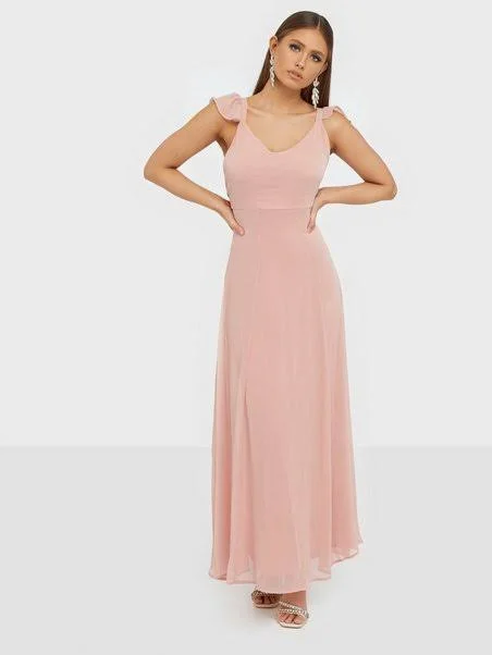 Women's Asymmetrical Strap Maxi Dress-Virilla Open Back Maxi Dress