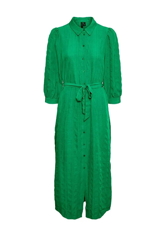 Embellished Denim Shirt Dress-Vero Moda Cammi Shirt Dress, Bright Green