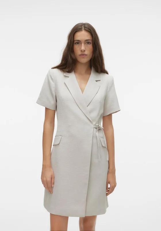 Casual Wrap Dress with Soft Fabric -Short Sleeve Wrap Dress with Bow -Vero Moda Chandy Fitted Short Wrap Dress, Silving Lining Casual Wrap Dress with Soft Fabric -Short Sleeve Wrap Dress with Bow -Vero Moda Chandy Fitted Short Wrap Dress, Silving Lining