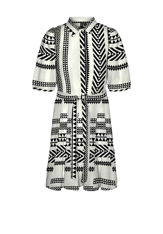 Cozy Wool Shirt Dress-Vero Moda Dicthe Mini Shirt Dress, Snow White & Black