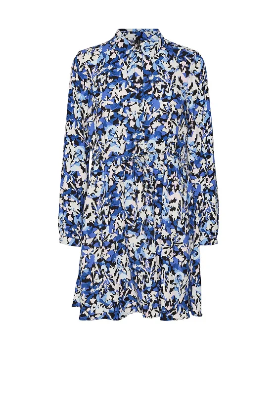 Trendy Black Shirt Dress-Vero Moda Vinna Mini Shirt Dress, Mazarine Blue
