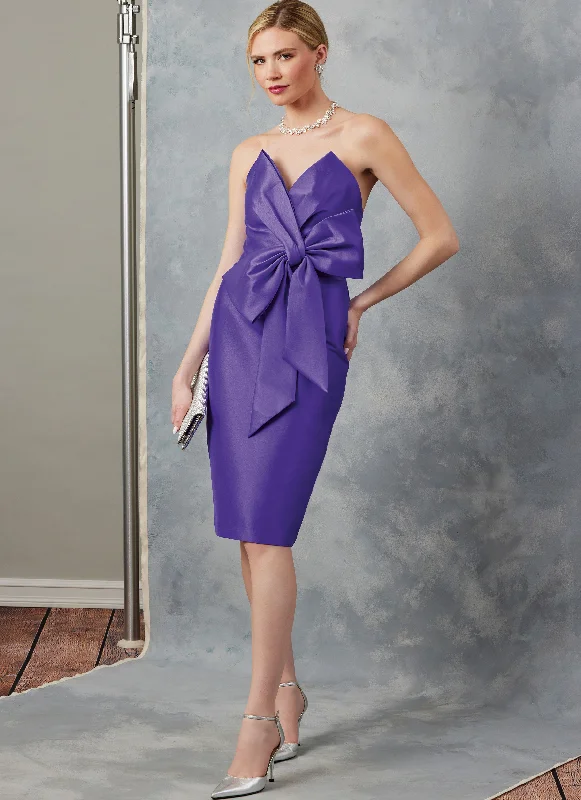 V-neck Satin Party Dress for Sleek Silhouette -Vogue Sewing Pattern 2047 Evening Dress by Badgley Mischka V-neck Satin Party Dress for Sleek Silhouette -Vogue Sewing Pattern 2047 Evening Dress by Badgley Mischka